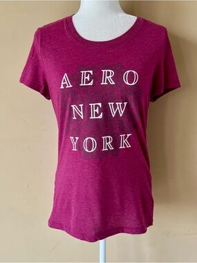 Aeropostale XL New York Pink Maroon Shirt Top Tee
